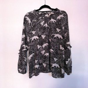 LOFT Outlet Safari Print Blouse - Size XL